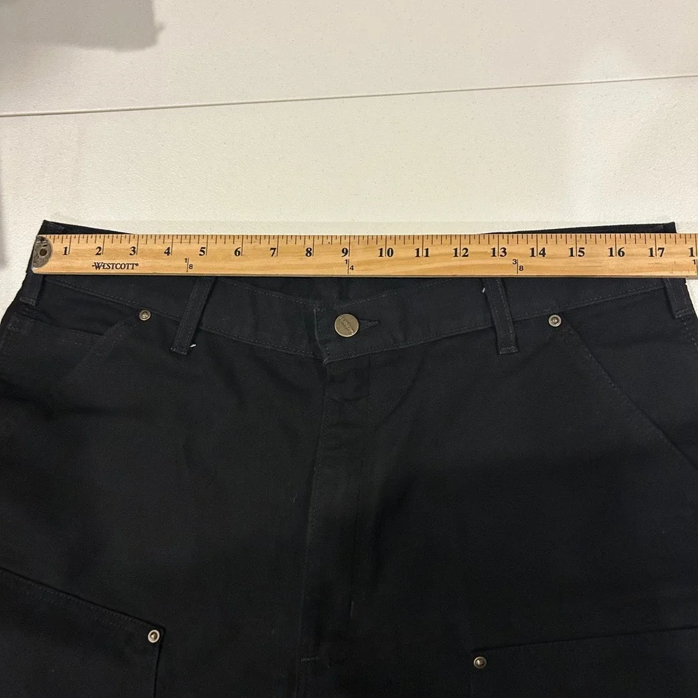 Carhartt B136 BLK Men's 36x34 Double Knee Canvas Duck Pants Loose Fit Black EUC